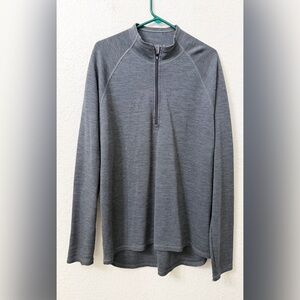 Ibex Charcoal Quarter Zip Pullover Merino Wool Sweater - XXL